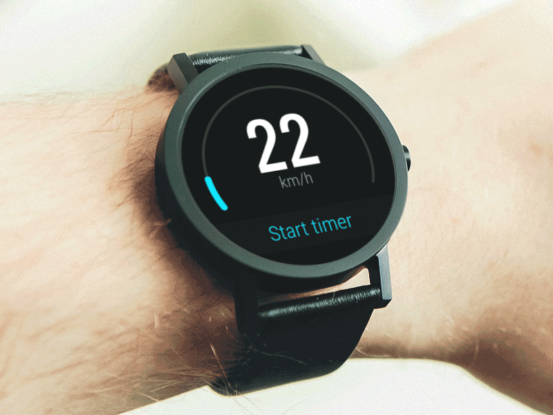 GPS Speed for Android Wear alterplay android animation app design interaction interface speedometer ui ux watch wear