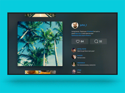 Apple TV Instagram App Concept. The Feed.