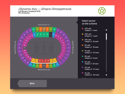 Stadium Schema Screen finance flat kiosk minimal payment purchase schema sector sport stadium terminal tickets