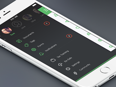 Zoomlee — Sidebar Menu android clean delete flat iphone list material menu mobile slide tag travel