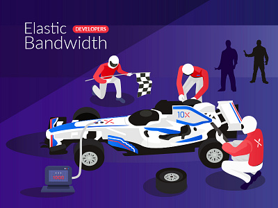 Elastic Bandwidth cars developers digital elastic bandwidth engineers f1 flag race pit racing tire