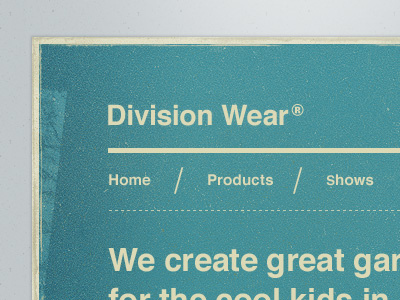 Division Wear blue distressed helvetica print texture