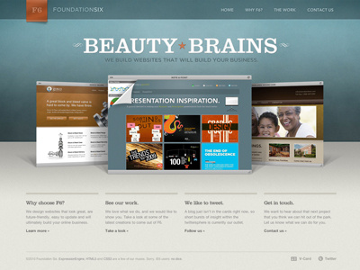 Foundation Six Launch clarendon css3 green home page html5 orange texture web design