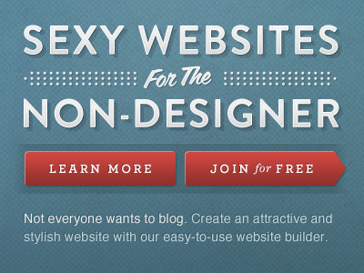 Sexy Websites blue call to action red typography