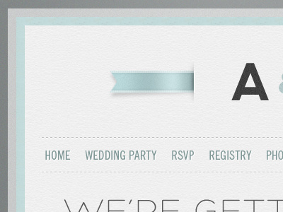 Wedding Template blue ribbon texture typography