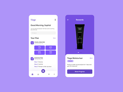 Skin Care App app application concept design minimal mobile rebound simple skin care ui uiux ux