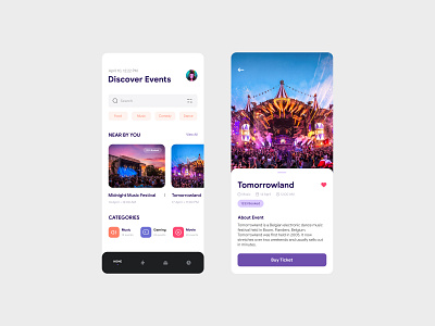 Event Booking app applicaation clean concept design light ui mobile mobile ui rebound ui ux ux ui