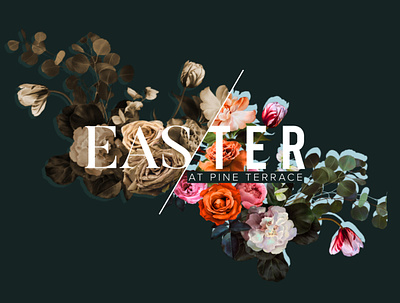 Easter church design church event church marketing design easter floral flowers typogaphy