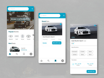 Vehicle Hire App Design branding graphic design ui