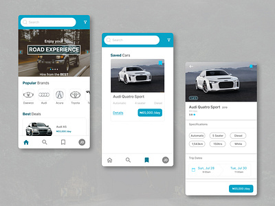 Vehicle Hire App Design