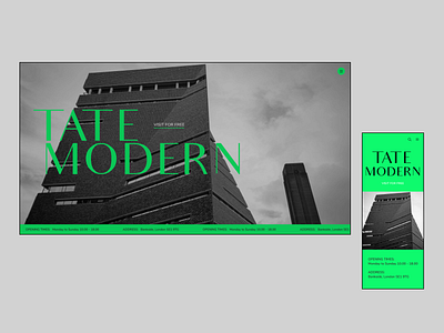 Redesign of main page for Tate Modern London concept design ui webdesign