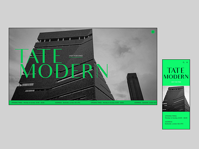 Redesign of main page for Tate Modern London