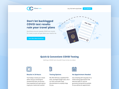 QuickCare | Landing Page cro design graphic design healthcare landing page minimal services travel ui ux web design