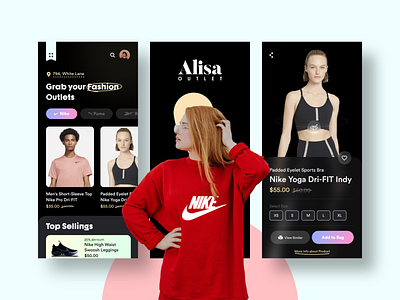 Alisa Oultet Mobile App branding ecommerce app ui uiux web