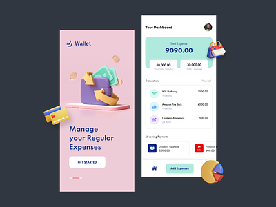 PayTrack Wallet expenses mobile app ui walletapp