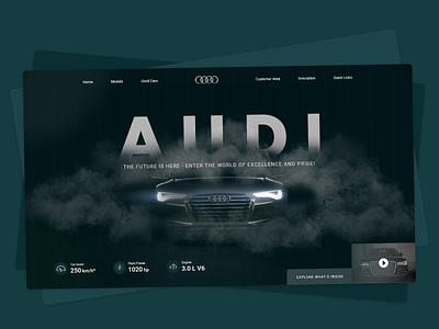 Landing Page : Buy Audi black dark dark ui dribbbleshot home page landing page resourcifi ui uidesign video webpage design