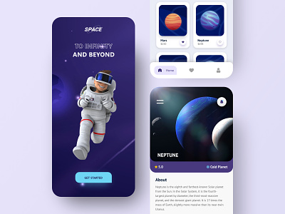 Space Mobile App branding design ecommerce app graphic design illustration logo mobile app nasa resourcifi space ui uiux vector