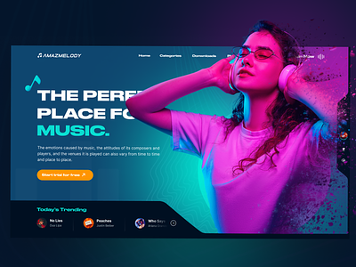 Music Web App 3d app behance branding design design trend dribbble graphic design illustration mobile app music music app music player player resourcifi spotify ui uiux ux vector