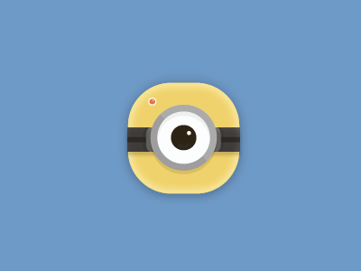 Camera icon app camera character eye fun icon minion minions movie vector