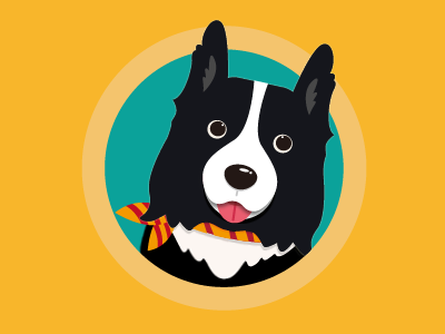 Border Collie animal border collie cartoon character dog flat puppy smile tongue