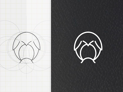 Penguin animal circle flat grid line logo mark penguin straight symbol