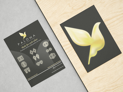 Brochure for Diamond Manufacture bird black branding brochure design diamond diamonds graphic design grey illustration vector yellow
