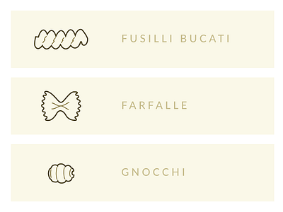 Pasta Shapes Illustration flat illustration lines pasta shapes