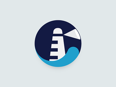 Lighthouse - First concept for a logo circle flat icon illustration lighthouse logo mark