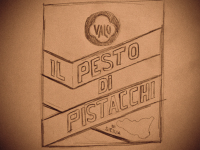 Draft - Pesto di Pistacchi Label - V2 draft food label vintage