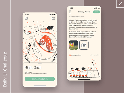 Diary App Concept - Daily UI Challenge app app design daily challange daily ui design diary edit flat ios photo text ui