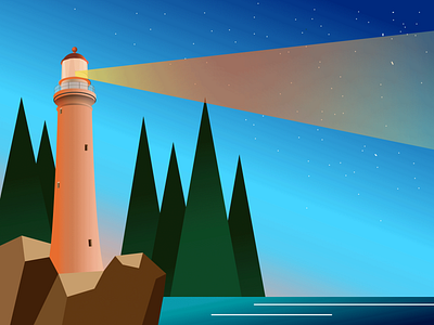 Simple Lighthouse Illustration (Design Challenge #9)