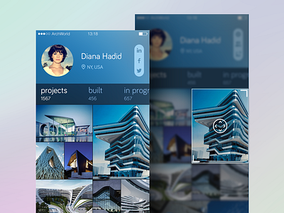 User profile + editing mode experiment app edit flat free freebie ios7 profile social translucent transparent ui ux