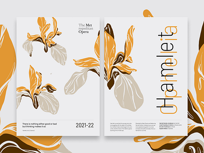 Hamlet and Ophelia adobe fresco design floral flower fresco graphic design illustration poster vector visual design