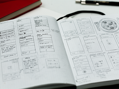 New project > beginning app design mockup prototype screen sketch ui ux wireframe