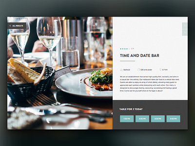 Restaurant Details booking card deal design restaurant ui web website