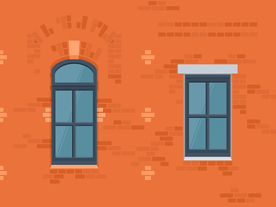 Windows and UI architecture brick building graphic design illustration ui ux window