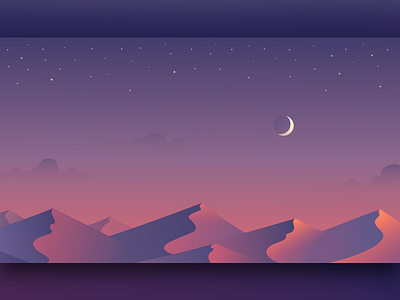Desktop Wallpaper art desert design free freebie graphic illustration landscape moon sun vector wallpaper