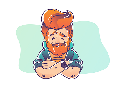 Ivan the Bronzebeard character colorful design flat gradient graphic illustration lines man sketch vector wacom