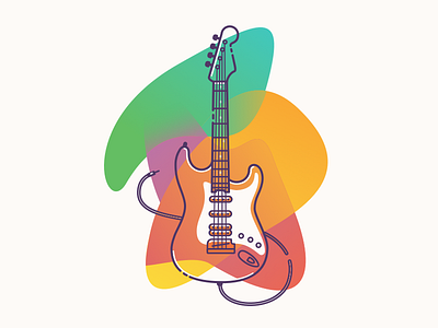Lil' guitar design flat gradient graphic guitar icon illustration kids music sketch ui vector