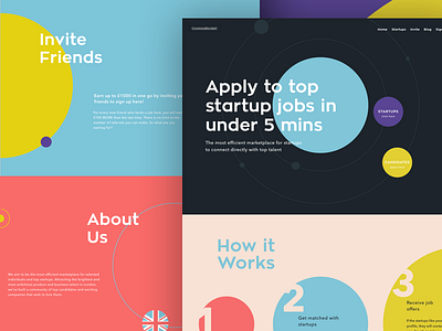 Landing Page color colorful design flat geometry illustration landing material page site ui web