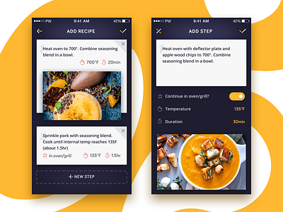 Creating Recipe app screens