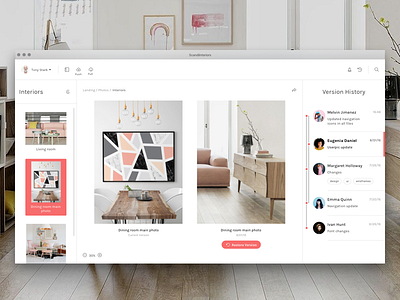 Version compare screen app crm design git mac management page project settings site ui web