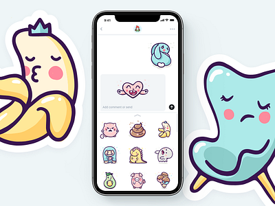 Enjoy the Cuteness sticker pack! app chat cute design extension illustration imessage ipad pro messages pack sticker text