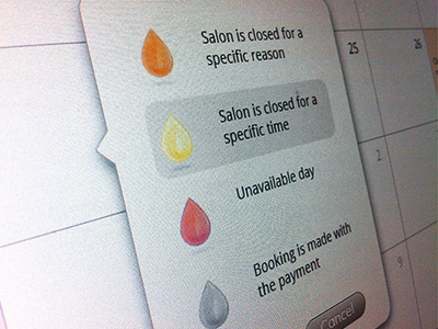 Color Drops in Calendar