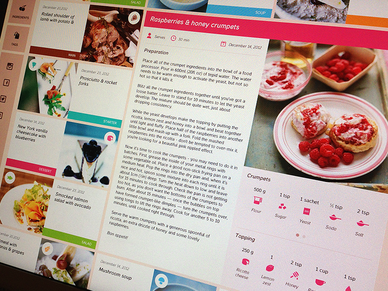 Food blog cook book icon food web blog cooking recipe design icons metro responsive grid minimal freebie free