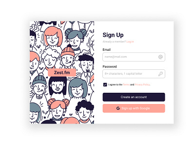 Sign Up page design ui ux