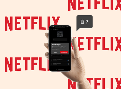 Confirmation dialog for deleting a profile in Netflix confirmation dialog cover design ux