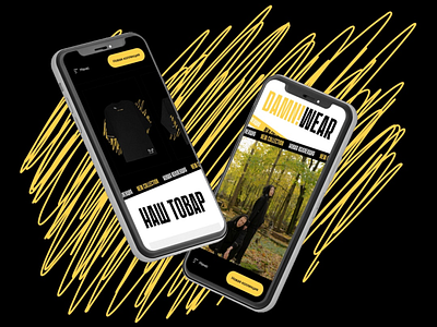 DAMN!WEAR concept damn wear dark design ecommerce mobile first mobile site ui ux yellow