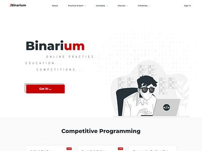 Binarium design landing programming ui ux web