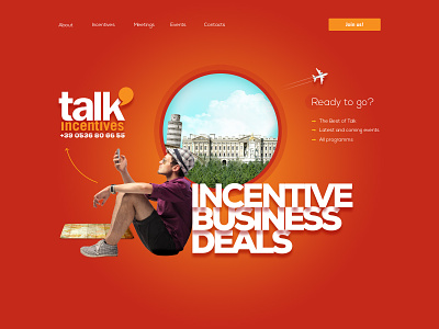 Talk Insentivies. Business travel. business design landing travel ui web